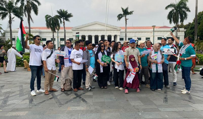 Aksi Simpatik di Kota Tua, Anak Muda Jakarta Gaungkan Solidaritas untuk Palestina